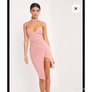 Pink slit dress